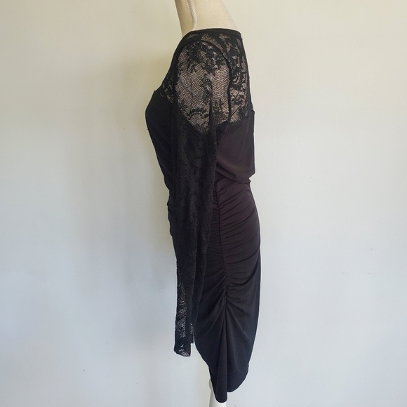 Velvet by Graham & Spencer Avena Black Lace Ruched Dress - Picture 5 of 9